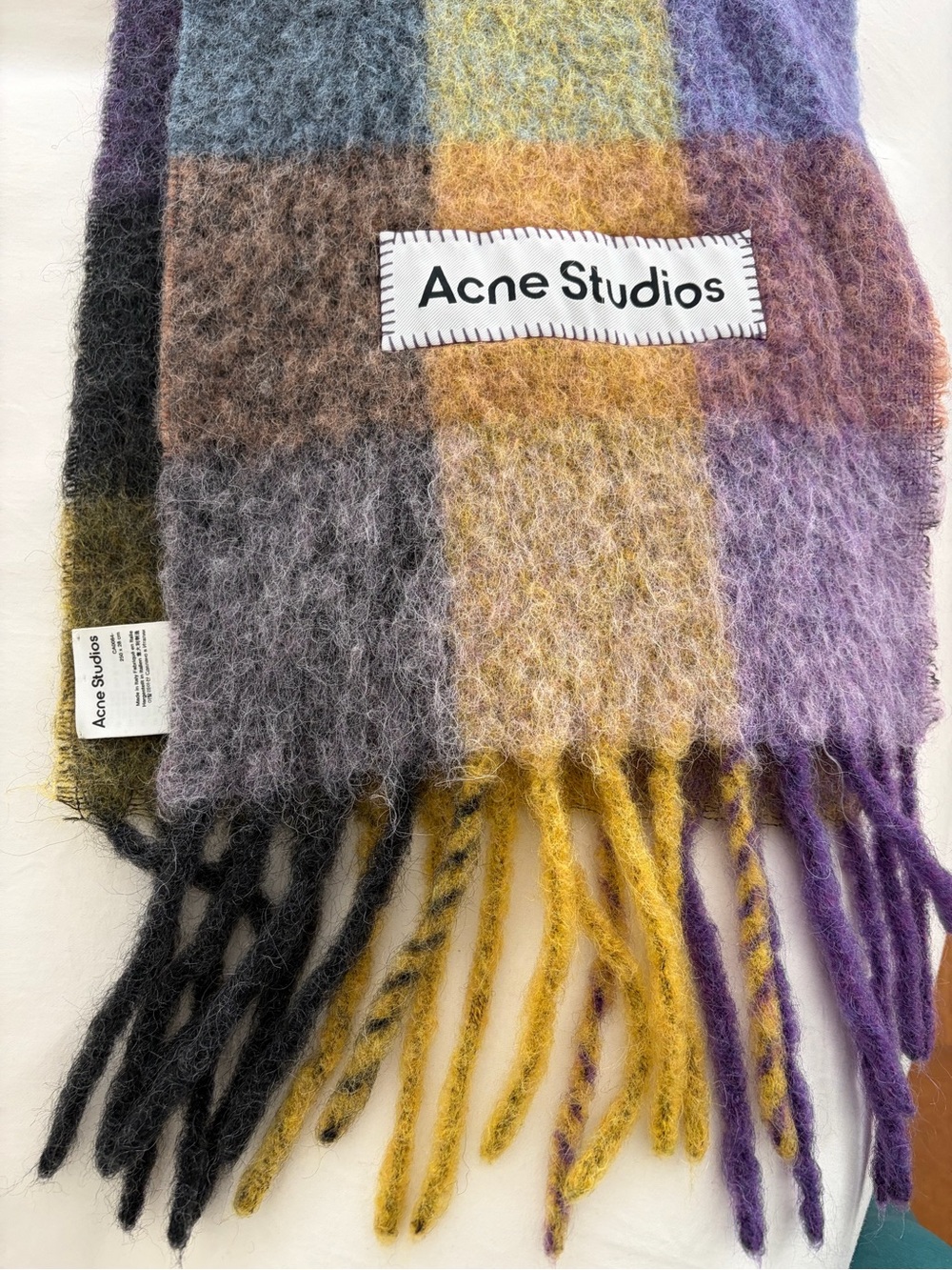 Acne Studios Multicolor Checkerboard Mohair Scarf